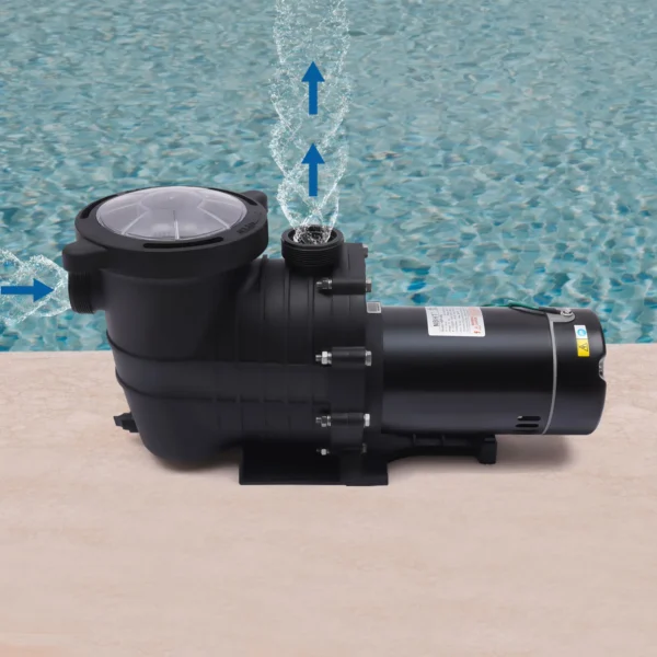 2.0HP Swimming Pool Pump, HBP1500 Electric Pool Pump Motor Filter Basket, In/Above Ground, 60Hz Single Portability Speed - Image 3