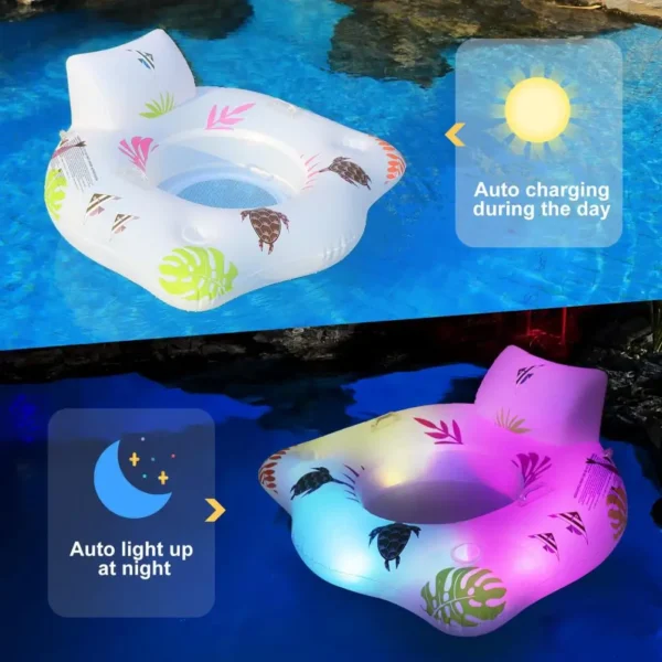 LED Inflatable Mattresses Water Swimming Pool Accessories Hammock Lounge Chairs Pool Float Water Sports Toys Float Mat Pool Toys - Image 2