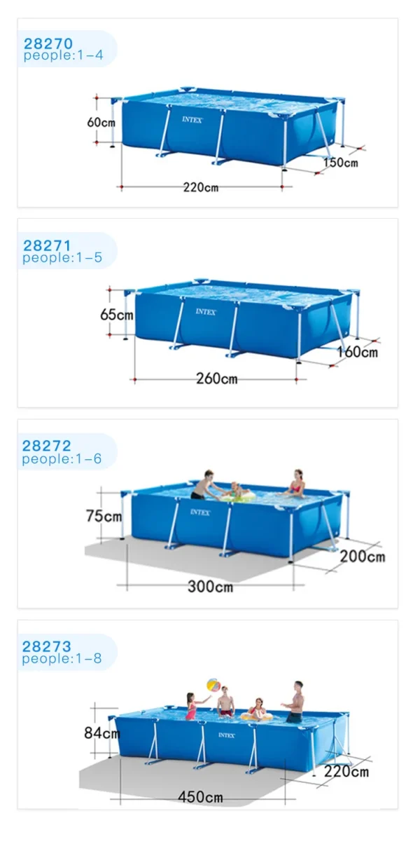 PVC Thickened Rectangular Tube Frame Pool 300cm*200cm*75cm Non-inflatable Children's Family Swimming Pool - Image 5