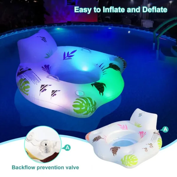 LED Inflatable Mattresses Water Swimming Pool Accessories Hammock Lounge Chairs Pool Float Water Sports Toys Float Mat Pool Toys - Image 4
