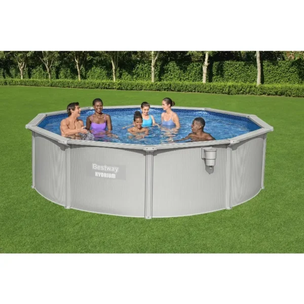 4.60 m X 1.20 m Steel Wall Portable Above Ground Pool Set Round Family Metal Frame Swimming Pool