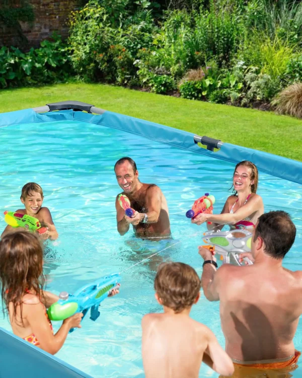 Swimming Pool Above Ground Outdoor 15ft Rectangle Frame Pool Type 178" x 87" Swimming Pool with Metal Frame for Backyard Use - Image 6