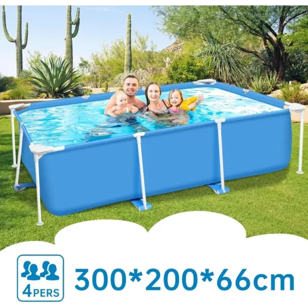 Jojoka 118x 79 x 26 inch Rectangular Frame Pool Outdoor Backyard Above Ground Swimming Pool - Image 2