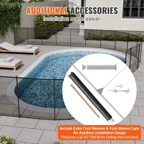 Pool Fence 4 x 48 FT Removable Pool Fences for Inground Pools Outdoor - Image 5