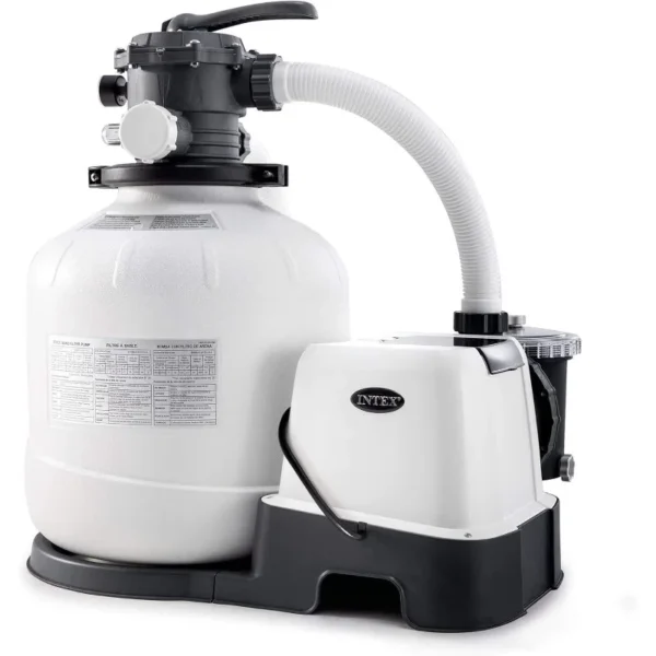 Intex Sand Filter Pump & Saltwater System for Up to 15,000 Gal Pools, Krystal Clear - Automatic Algae Control