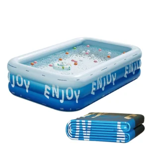 Inflatable Pool for Kids and Adults, 180x130x56cm Thickened Swimming Pool for Toddlers Outdoor Garden Backyard Summer Water Toy