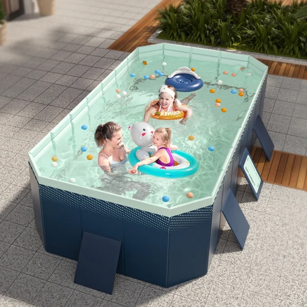 Frame Swimming Pool Family No Inflation Folding Large Giant Family Swimming Pool Yard And Garden Home Kids Children Summer - Image 2