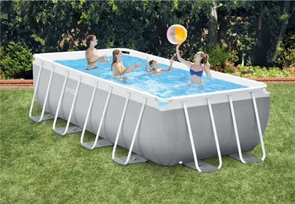 INTEX 26792 Outdoor ABOVE GROUND POOL PRISM STEEL FRAME RECTANGULAR SWIMMING POOL SET