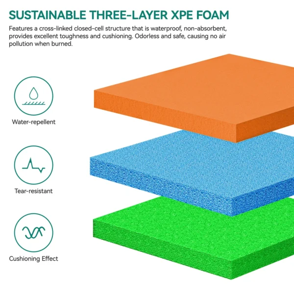9' X 6' Floating Water Mat 3 Layer Vinyl Foam Lily Pad Pool Lake XPE Foam Rivers - Image 4
