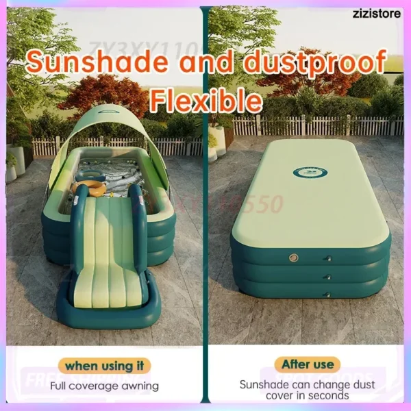 Large Inflatable Swimming Pool for Summer Family Fun with Water Slide Outdoor Baby Pool Toy Water Game