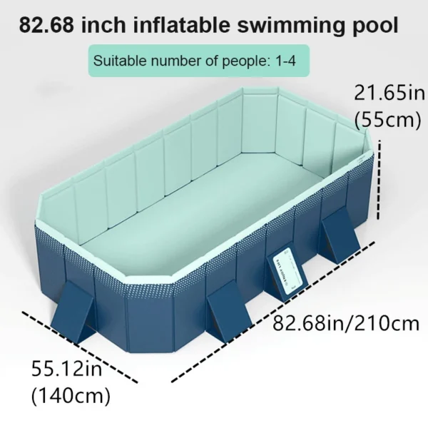 Frame Swimming Pool Family No Inflation Folding Large Giant Family Swimming Pool Yard And Garden Home Kids Children Summer - Image 3