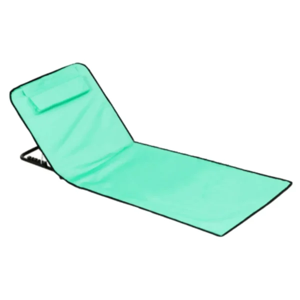 Folding Beach Chair with Back Support Beach Mat Lounge Chair Sun Mat Beach Floor Chair for Park Backpacking Pool Patio Camping
