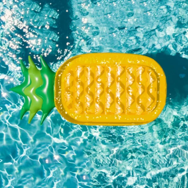 Pineapple Inflat Air Mattress Foldable Floating Water Recliner Mats Comfortable PVC Large Size Swimming Pool Accessories