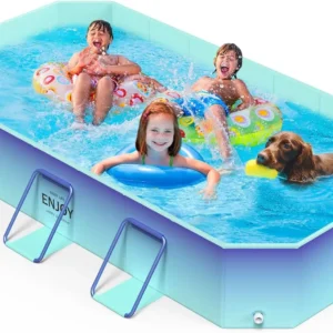 Non-Inflatable Swimming Pool for Kids and Pets, Framed Swimming Pools, Foldable Dog Pool with Sturdy Support, Space-Saving Kiddi