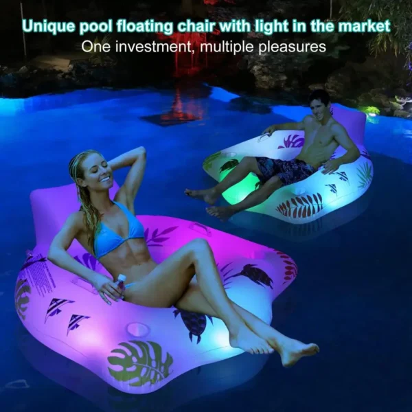 LED Inflatable Mattresses Water Swimming Pool Accessories Hammock Lounge Chairs Pool Float Water Sports Toys Float Mat Pool Toys - Image 5