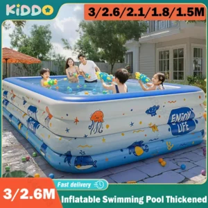 Inflatable Swimming Pool Large Family Adult Inflatable PVC Thickened Pools Baby Swimming Pools Movable Indoor Outdoor Bathtub