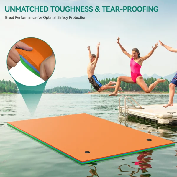 9' X 6' Floating Water Mat 3 Layer Vinyl Foam Lily Pad Pool Lake XPE Foam Rivers - Image 3