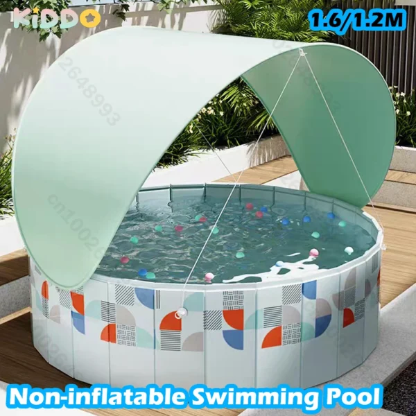 Swimming Pool Non-inflatable 1.6/1.2M Folding Large Family Pools Children Household Indoor Outdoor Backyard Water Party Game