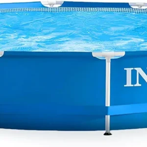 Metal Frame 12 ft x 30 in Round Above Ground Outdoor Backyard Swimming Family Pool for Kids and Adults Ages 6 and Up, Blue
