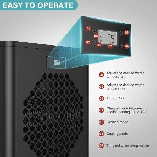 16000BTU Above Ground swimming Pools Heater Electric Pool Heater&Titanium Heat Exchanger 110V - Image 4