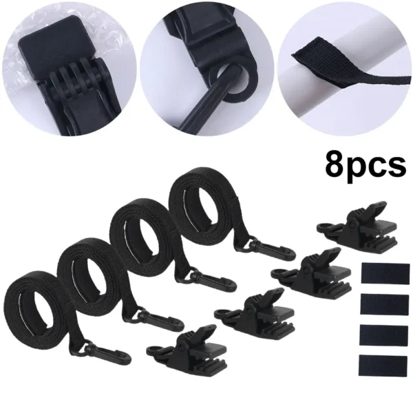 24Pcs Swimming Pool Solar Cover Straps and Clips Including 8 Straps 8 Clips and 8 Touch Fastener for In-Ground Swimming Pool - Image 4
