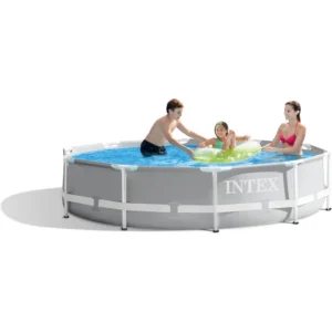 INTEX 26700EH Prism Frame Premium Above Ground Swimming Pool: 10ft x 30in – SuperTough Puncture Resistant – Rust Resistant