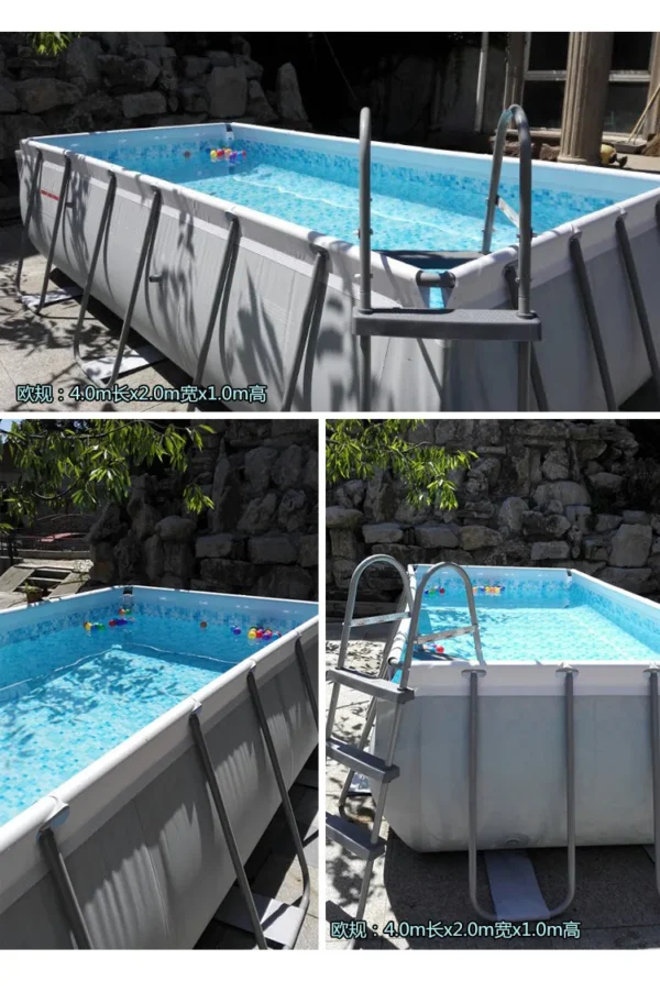 China Wholesale Cheap Steel Frame Rectangular Above Ground Swimming Pool - Image 2