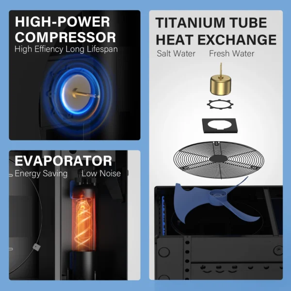 30000 BTU Above Ground Swimming Pools Heater Electric Pool Heater With Wi-Fi Heat Pump Swimming Pool Smart App - Image 4