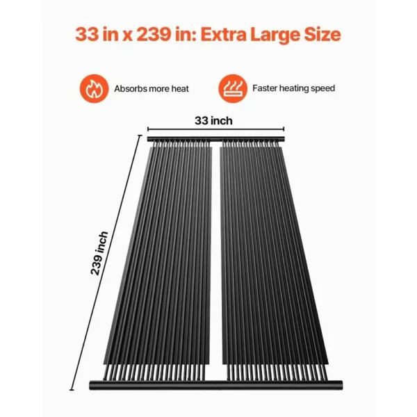 Solar Pool Heater 2.75x20 Foot Aboveground Pool Heating System Two Panels Energy Efficient Warm Water Solution - Image 4