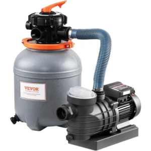 VEVOR Sand Filter Pump for Above Ground Pool, 12 in, 3000 GPH, 1/2 HP Swimming Pool Sand Filter Pump System, Krystal Clear