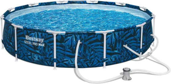 Steel Pro MAX - Round Swimming Pool Set - 12' x 30" Tropical - Above Ground, Tritech Construction, Filter Pump, Steel Frame, Cli - Image 2