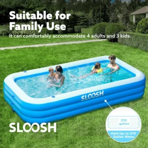 Inflatable pool with seating, full-size inflatable durable and thickened above-ground family pool for summer water parties