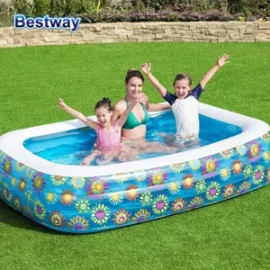 Bestway 54121/54120 Family Inflatable Pool, Inflatable Swimming Pool, Rectangular Adult Family Inflatable Pool
